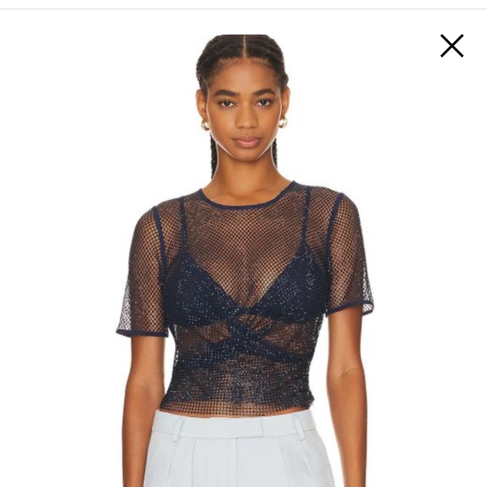 NWT Jonathan Simkhai Electra Baby Tee in Midnight